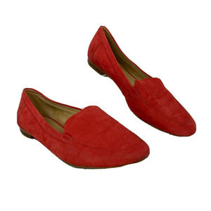 Talbots Shoes Women's Sz 8.5M Red Leather Soft Loafers Slip On Flats